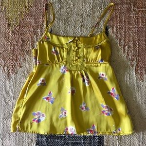 ❤️Beautiful mustard tank with florals by AE